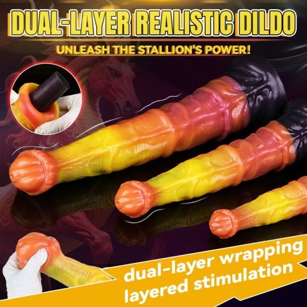 Monster Saugfuß Fantasy Cock of Horse – Dual-Layer Silikon Toy für Girl Masturbating und Selbstbefriedigung. – Bild 6