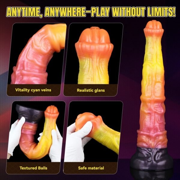 Monster Saugfuß Fantasy Cock of Horse – Dual-Layer Silikon Toy für Girl Masturbating und Selbstbefriedigung. – Bild 10