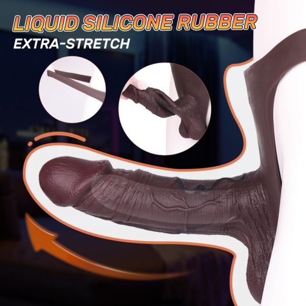 Schwarze Silikon Penis-Sheath Strap-On-Unterwäsche für Herren – Verbesserung der Erektionsfähigkeit, Vergrößerung und Verdickung von Hilfsmitteln – Bild 4