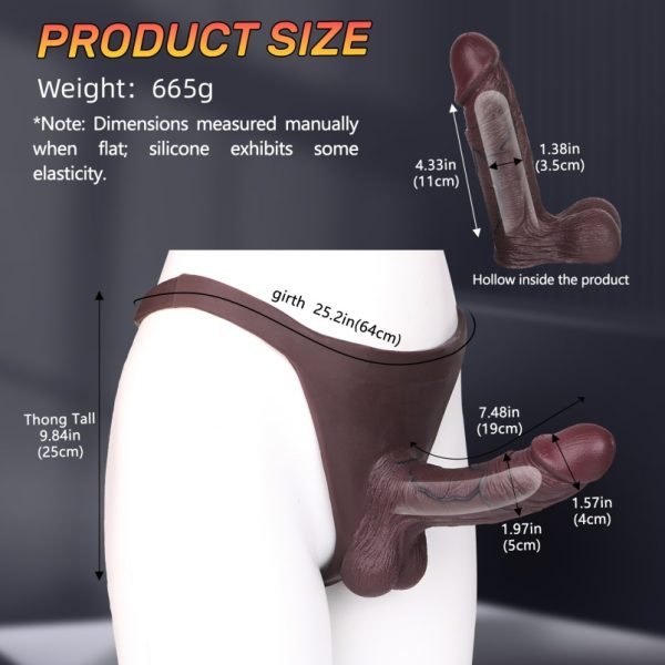 Schwarze Silikon Penis-Sheath Strap-On-Unterwäsche für Herren – Verbesserung der Erektionsfähigkeit, Vergrößerung und Verdickung von Hilfsmitteln – Bild 6