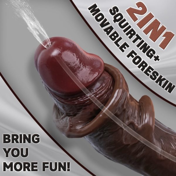 Realistischer 8.27 Zoll Squirting Anal Dildo mit beweglicher Vorhaut – Girl Masturbating Erlebnis – Bild 6