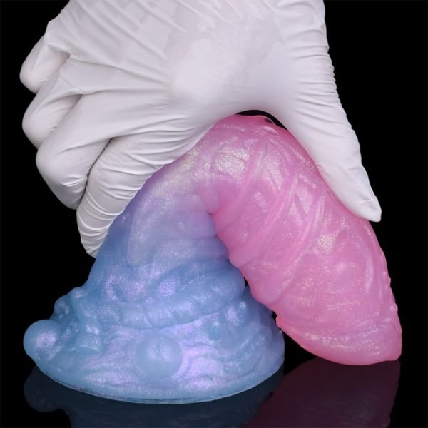 Leuchtender Silikon Fantasy Dragon Dildo – Magischer G-Punkt Monsterschwanz mit Saugnapf – Bild 4