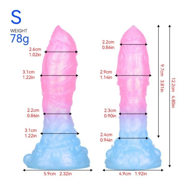 Leuchtender Silikon Fantasy Dragon Dildo – Magischer G-Punkt Monsterschwanz mit Saugnapf – Bild 7