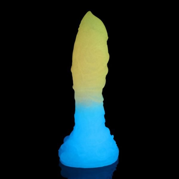 Leuchtender Silikon Fantasy Dragon Dildo – Magischer G-Punkt Monsterschwanz mit Saugnapf – Bild 9
