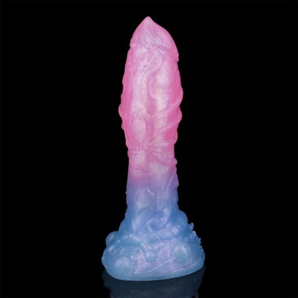 Leuchtender Silikon Fantasy Dragon Dildo – Magischer G-Punkt Monsterschwanz mit Saugnapf – Bild 11