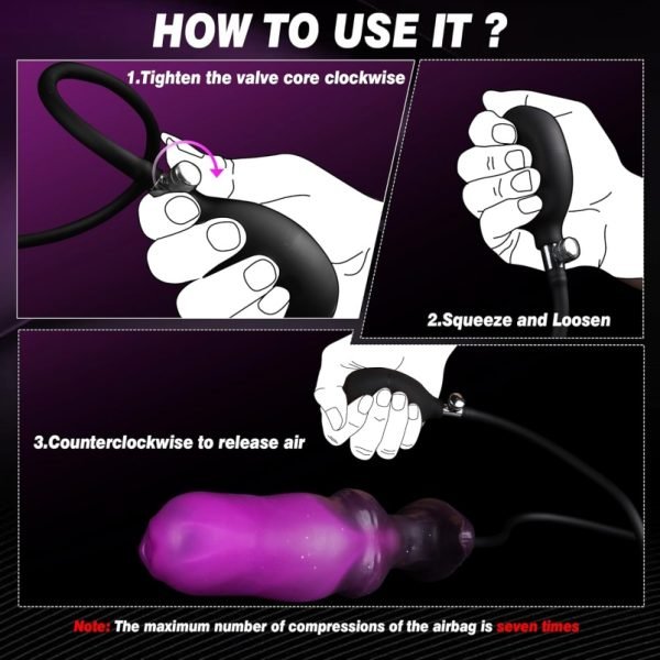 Aufblasbarer Fantasy Dog Knotting Dildo - Lila Silikon Monster Cock für maximale Expansion & Yoni Massage – Bild 9