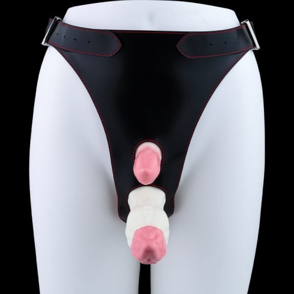 Fantasie Tentakel Vibrations Monster Cock - Rosa Weiße Silikon Lesbensex Strap-On Spielzeug – Bild 2