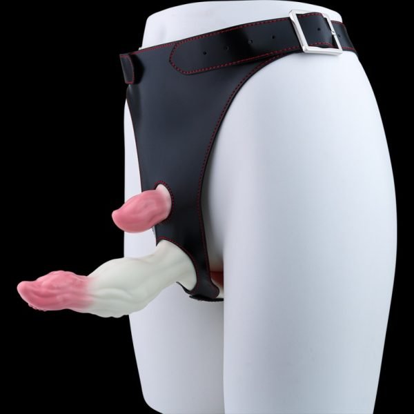 Fantasie Tentakel Vibrations Monster Cock - Rosa Weiße Silikon Lesbensex Strap-On Spielzeug – Bild 3