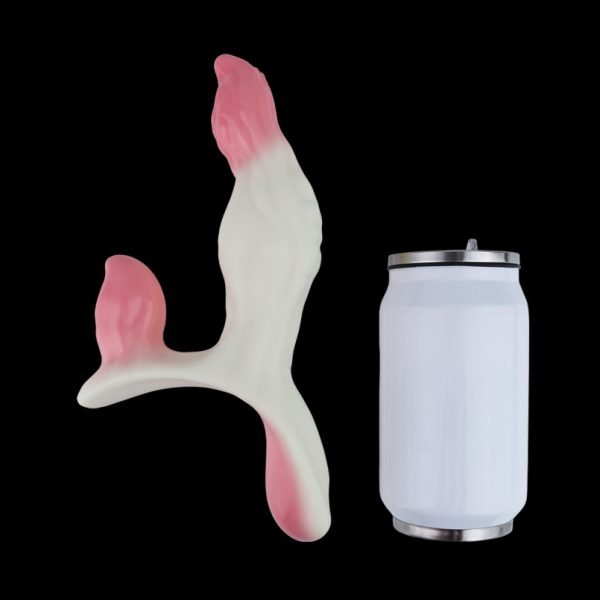 Fantasie Tentakel Vibrations Monster Cock - Rosa Weiße Silikon Lesbensex Strap-On Spielzeug – Bild 7