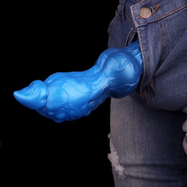 Fantasy Fisting Dog Knotting Monster Cock – Blaue Silikon Einführbare Masturbationshilfe – Bild 10