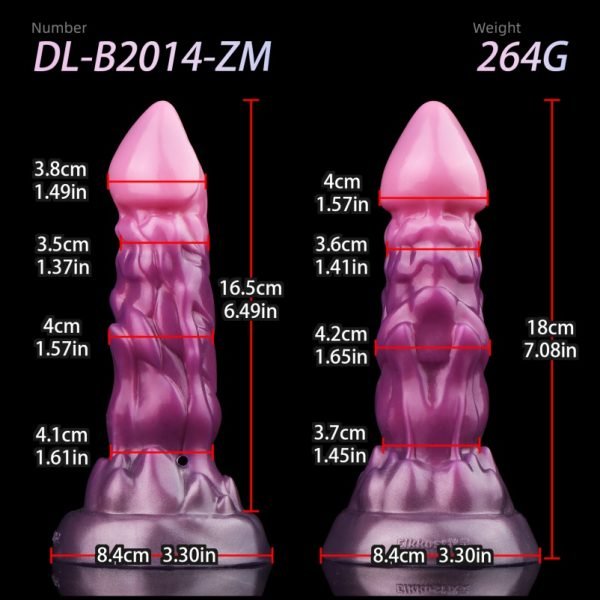 Violetter Silikon Fantasy Monster Aufblasbarer Dildo – Stimulation & Expansion für Sie – Bild 3