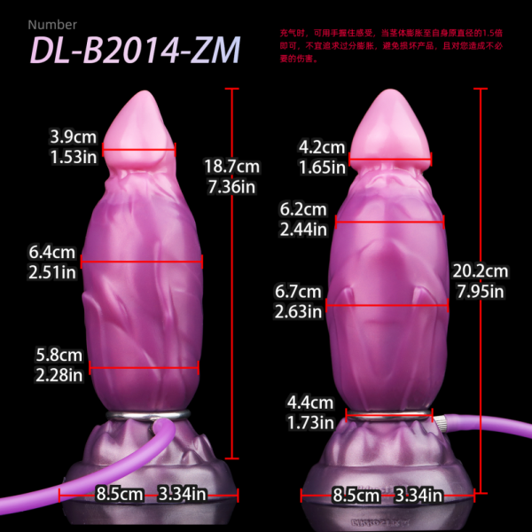 Violetter Silikon Fantasy Monster Aufblasbarer Dildo – Stimulation & Expansion für Sie – Bild 4