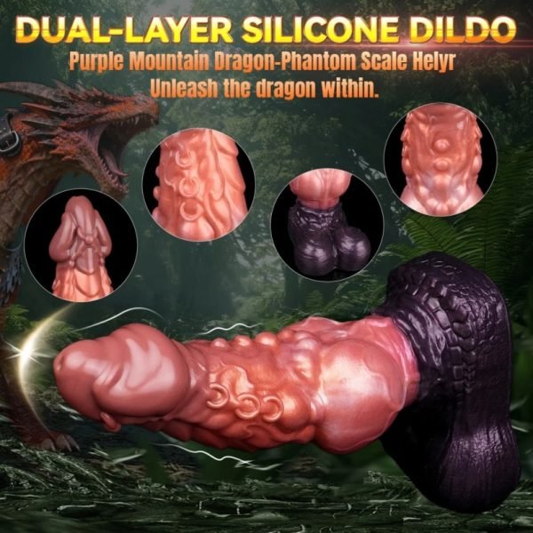 Lila Bergdrache Fantasy Dragon Dildo – Dual-Layer Silikon "Phantom Scale Helyr" für Orgasming Female – Bild 5