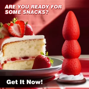 Süßer Erdbeer-Turm Fantasy Dildo & Anal Beads – Das perfekte "Dessert" für Anal- & Yoni-Massage