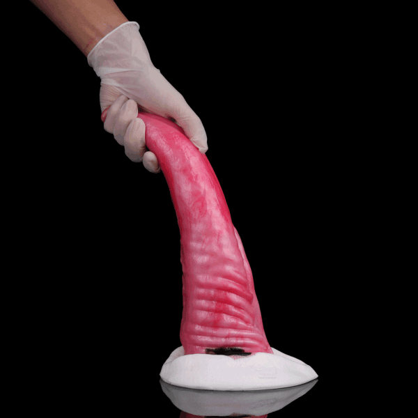 Fantasy Killerwal Monster Cock mit Saugfuß – Blutroter Silikon Dildo für Extatische Höhepunkte – Bild 2