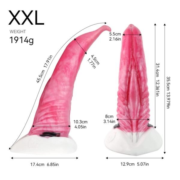 Fantasy Killerwal Monster Cock mit Saugfuß – Blutroter Silikon Dildo für Extatische Höhepunkte – Bild 3