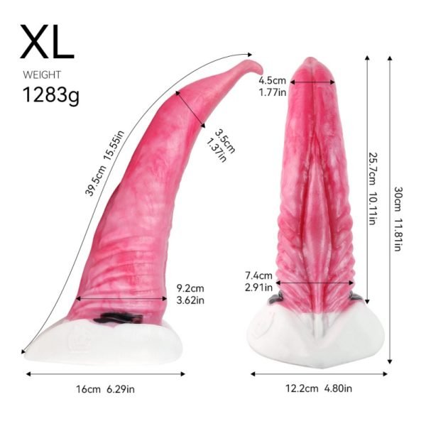 Fantasy Killerwal Monster Cock mit Saugfuß – Blutroter Silikon Dildo für Extatische Höhepunkte – Bild 12
