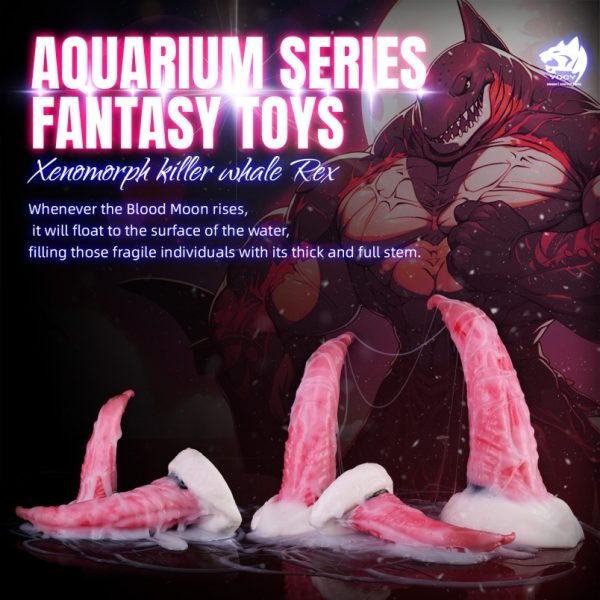 Fantasy Killerwal Monster Cock mit Saugfuß – Blutroter Silikon Dildo für Extatische Höhepunkte