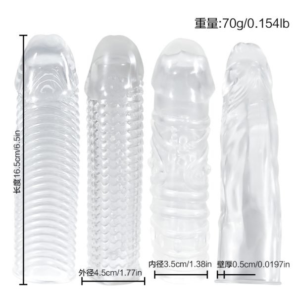Fantasievolle transparente Silikon-Penishülle in Spiralform – 6,5 Zoll Verlängerung und Verdickung, ideal für mikropenis – Bild 10