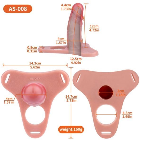 Doppelter Befestigungs-Strapon Realistische Penis Sleeve – Fleischähnlicher Silikon Extender für längere Erektion & verzögerten Samenerguss – Bild 3
