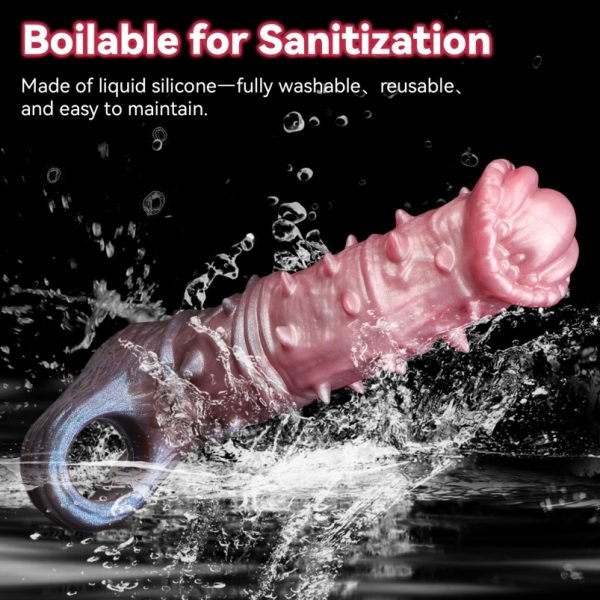Monster-Silikon-Fantasie Penis Extender – Verbesserung der Erektion mit Hodenfixierung und Konditionsring für verzögerte Ejakulation – Bild 10