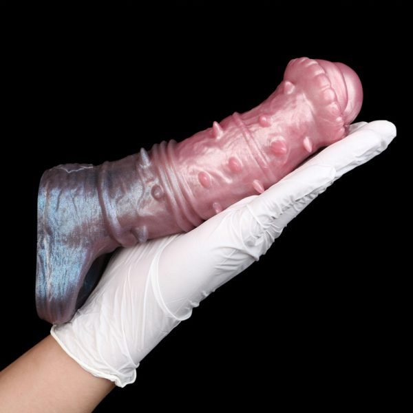 Monster-Silikon-Fantasie Penis Extender – Verbesserung der Erektion mit Hodenfixierung und Konditionsring für verzögerte Ejakulation – Bild 3