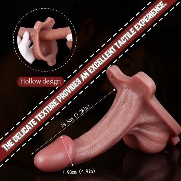 Lebensechte Fleischige Strap-On Penishülle - Tragbares Silikon Toy zur Reduzierung der Penisempfindlichkeit. – Bild 9