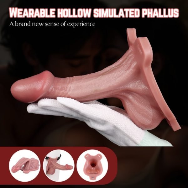 Lebensechte Fleischige Strap-On Penishülle - Tragbares Silikon Toy zur Reduzierung der Penisempfindlichkeit. – Bild 8