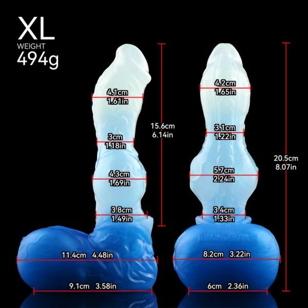 Fantasy Monster Dog Knot Dildo – Blaue Wolfskönig mit Knoten für Explosive Expansion – Bild 14