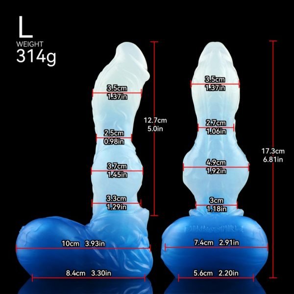 Fantasy Monster Dog Knot Dildo – Blaue Wolfskönig mit Knoten für Explosive Expansion – Bild 15