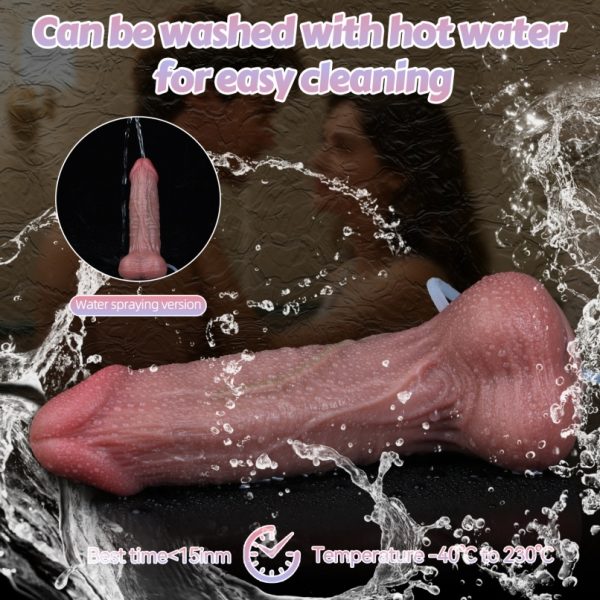 Realistischer Anal Squirt Dildo aus Fleischfarbenem Silikon – Einsteckbarer Strapon mit Saugfuß – Bild 4