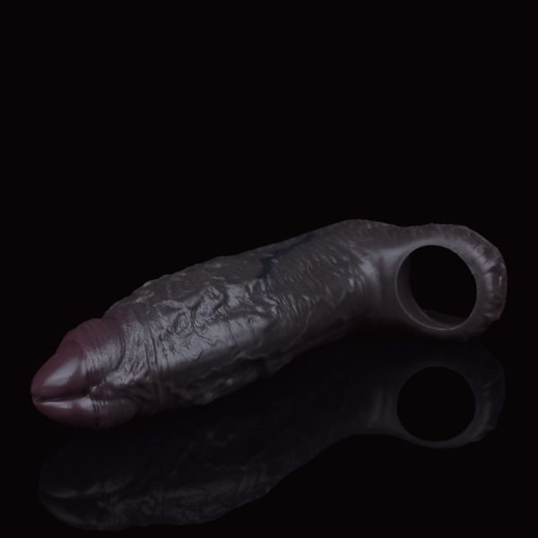 Realistische Penishülle aus Schwarzem Silikon – Mehr Umfang & Ausdauer bei Mikropenis – Bild 11