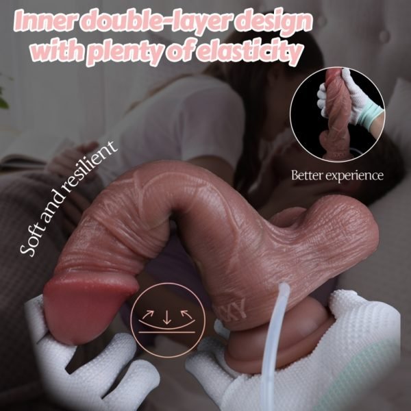 Realistischer Ejakulations-Dildo mit verschiebbarer Vorhaut – Der ultimative Dual-Layer Silikon Cummingdildo für Frauen – Bild 6