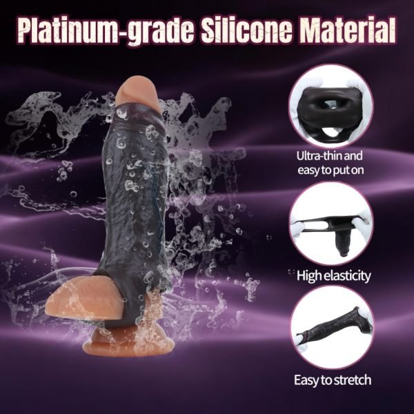 Realistische Silikon Penis Sleeve gegen Erektionsstörungen – Verzögerung & Verlängerung Sexspielzeug für Männer – Bild 7