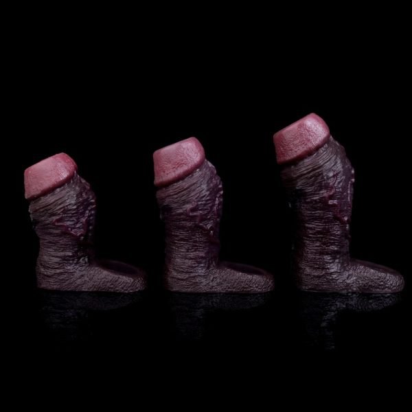 Männer-Simulation Black Silikon Penis Sleeve - Halb umhüllend für Mikropenis Vergrößerung und Verdickung – Bild 3