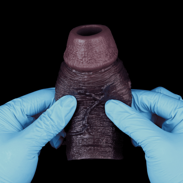 Männer-Simulation Black Silikon Penis Sleeve - Halb umhüllend für Mikropenis Vergrößerung und Verdickung – Bild 4