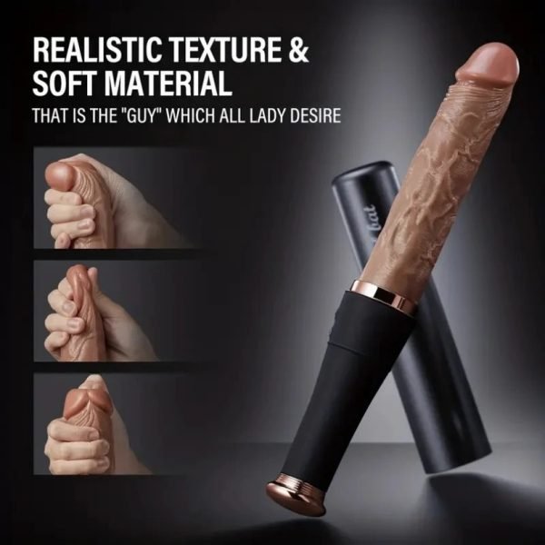 3-in-1 Realistischer Stoßvibrator mit Heizfunktion – Baseball-Stil Silikon Dildo für Tiefe Penetration – Bild 4