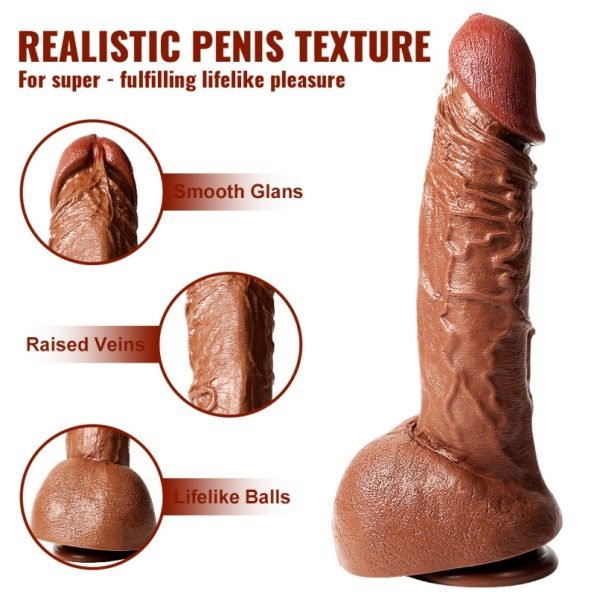 Realistischer Big Black Cock Silikon Dildo mit Riesigem Hoden & Saugfuß – Für Intensive Vaginale & Anale Expansion