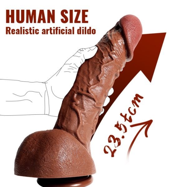 Realistischer Big Black Cock Silikon Dildo mit Riesigem Hoden & Saugfuß – Für Intensive Vaginale & Anale Expansion – Bild 5