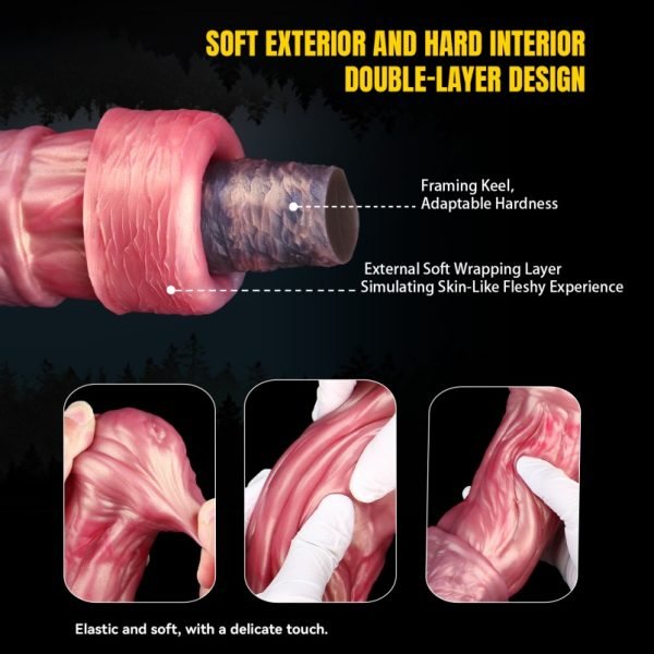Fantasy Simulation Kont Pferdepenis – Dual-Layer Silikon M0nster Cock & Sex Toys für Frauen beim Orgasmus – Bild 6