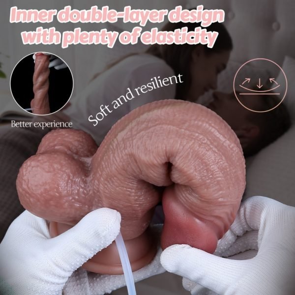 Realistischer Cumming Strapon Dildo mit Skin Sliding & Saugnapf – Ejakulierendes Sex Toy für Hands-Free Orgasmen – Bild 8